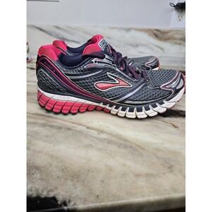 Brooks Womens Ghost 6 Running Shoes 7 Cushy Flex Athletic Shoes Gray Pink‎
